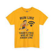 Run Like There’s Free WiFi at the Finish Line T-Shirt