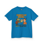 Zombies Eat Brains but You are Safe Childrens T-Shirt