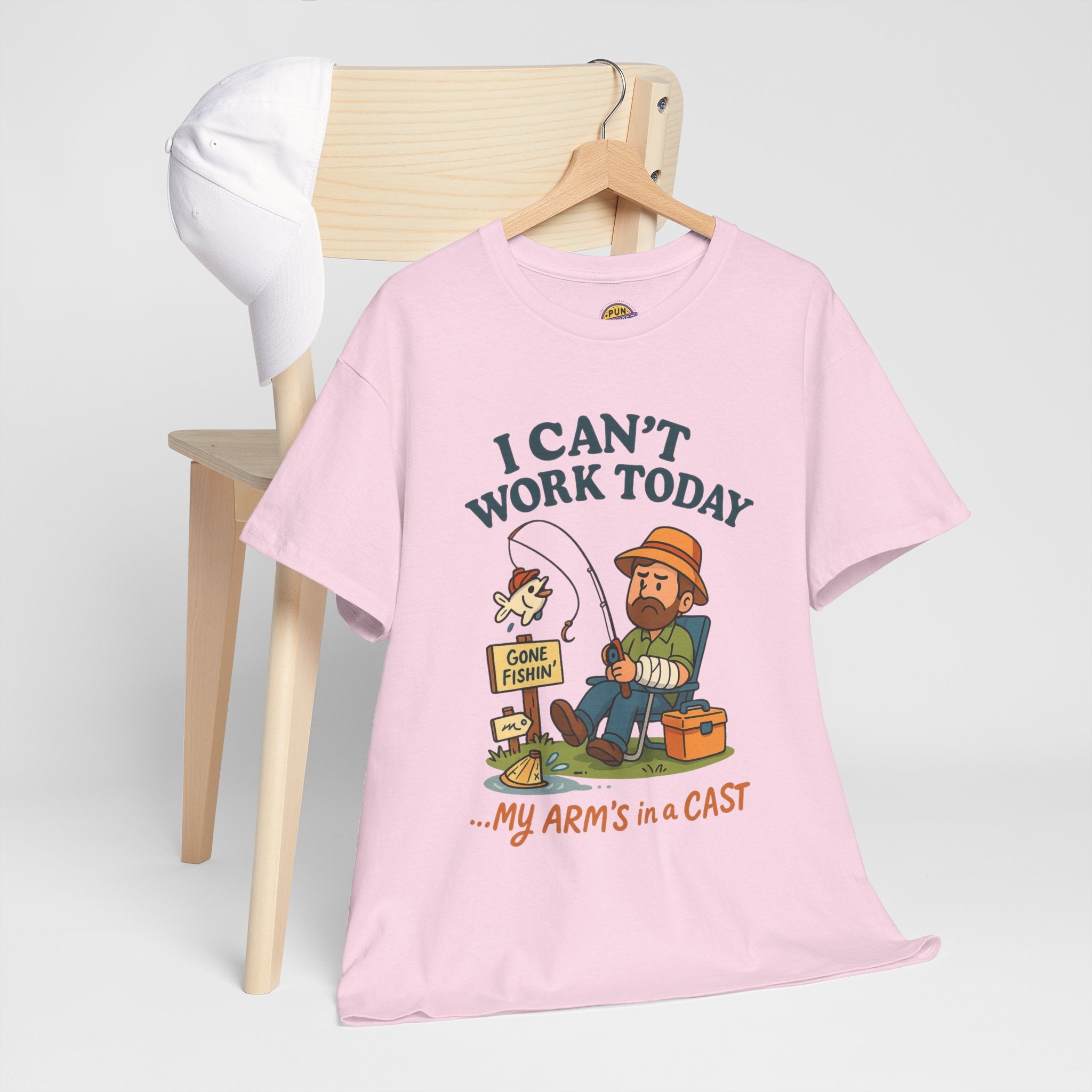 I Can't Work Today My Arm is in a Cast Fishing T-Shirt