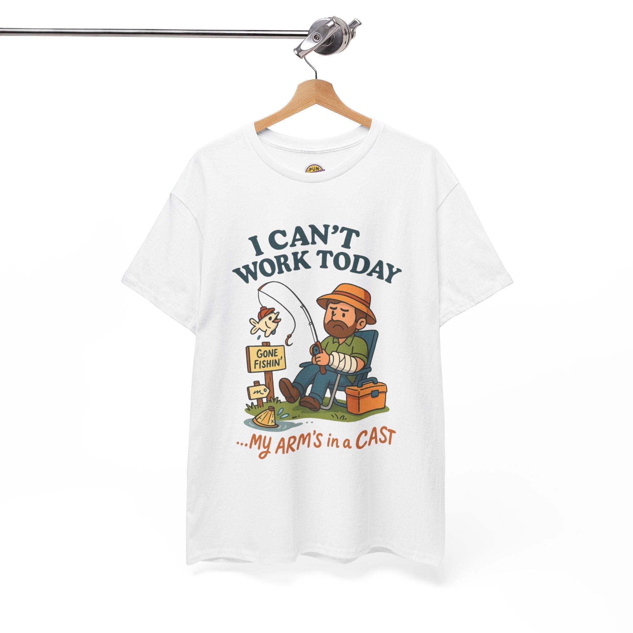 I Can't Work Today My Arm is in a Cast Fishing T-Shirt