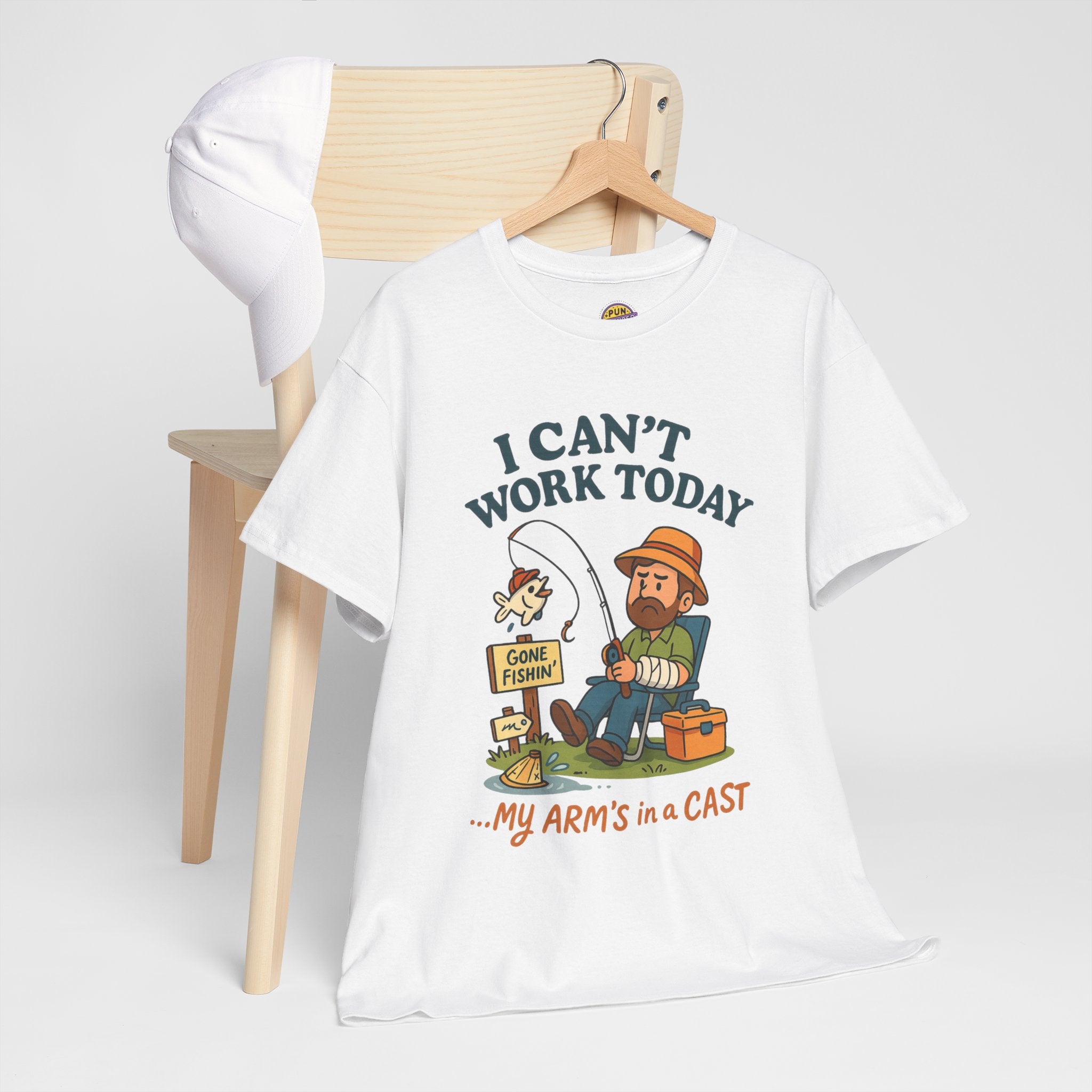 I Can't Work Today My Arm is in a Cast Fishing T-Shirt