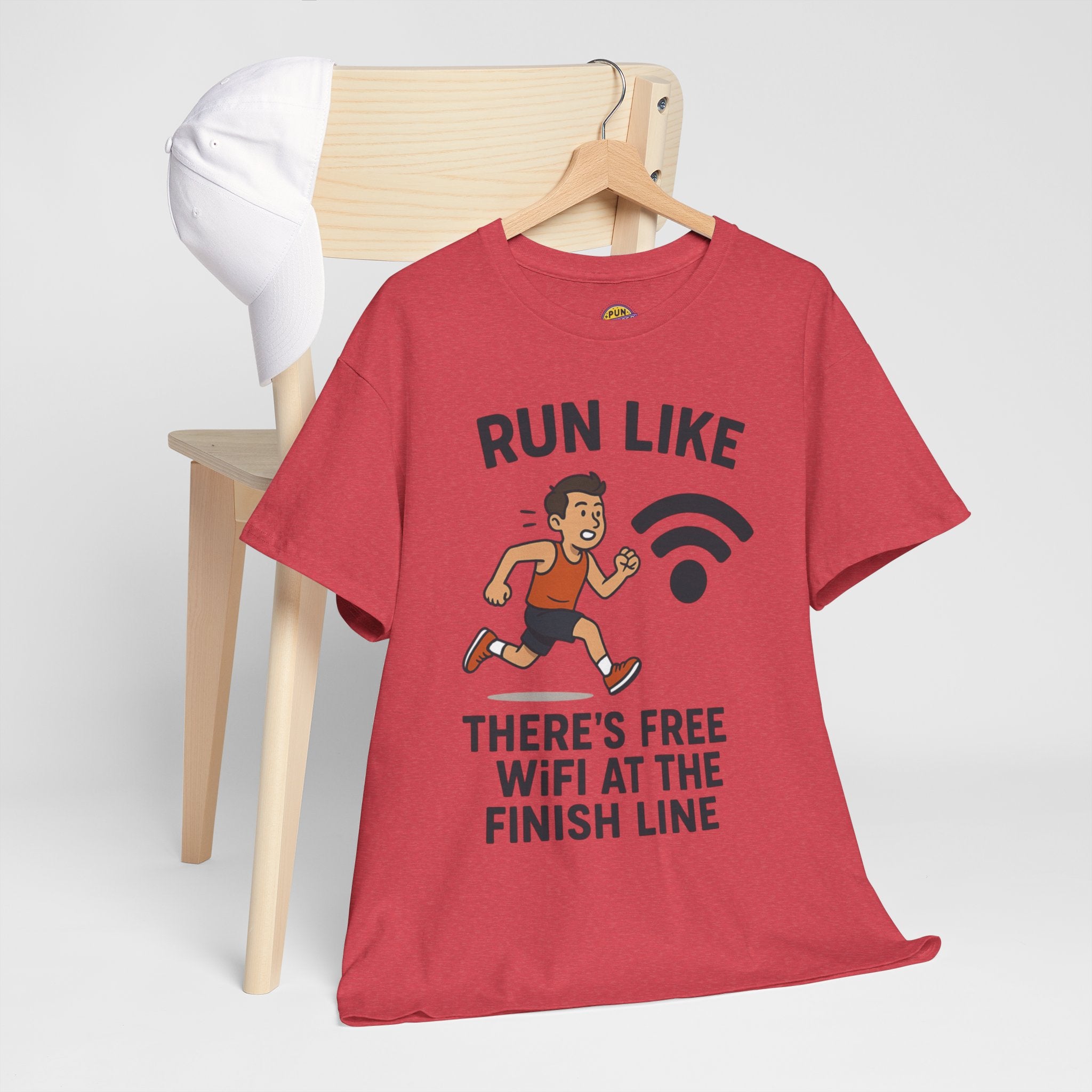 Run Like There’s Free WiFi at the Finish Line T-Shirt