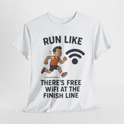 Run Like There’s Free WiFi at the Finish Line T-Shirt