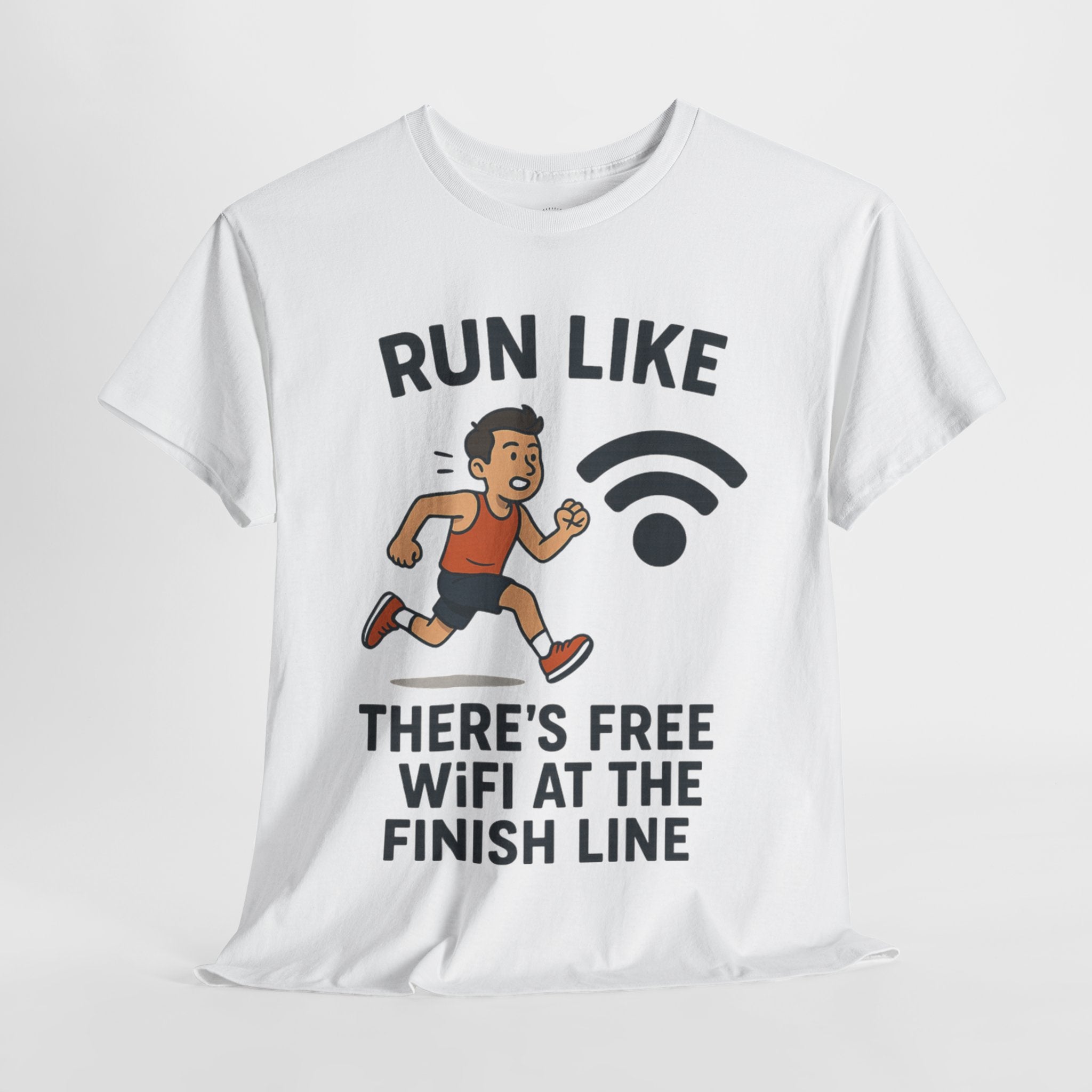 Run Like There’s Free WiFi at the Finish Line T-Shirt