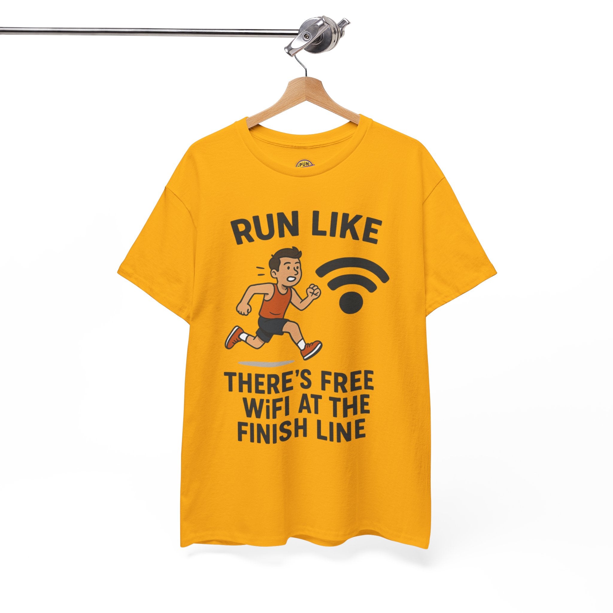 Run Like There’s Free WiFi at the Finish Line T-Shirt