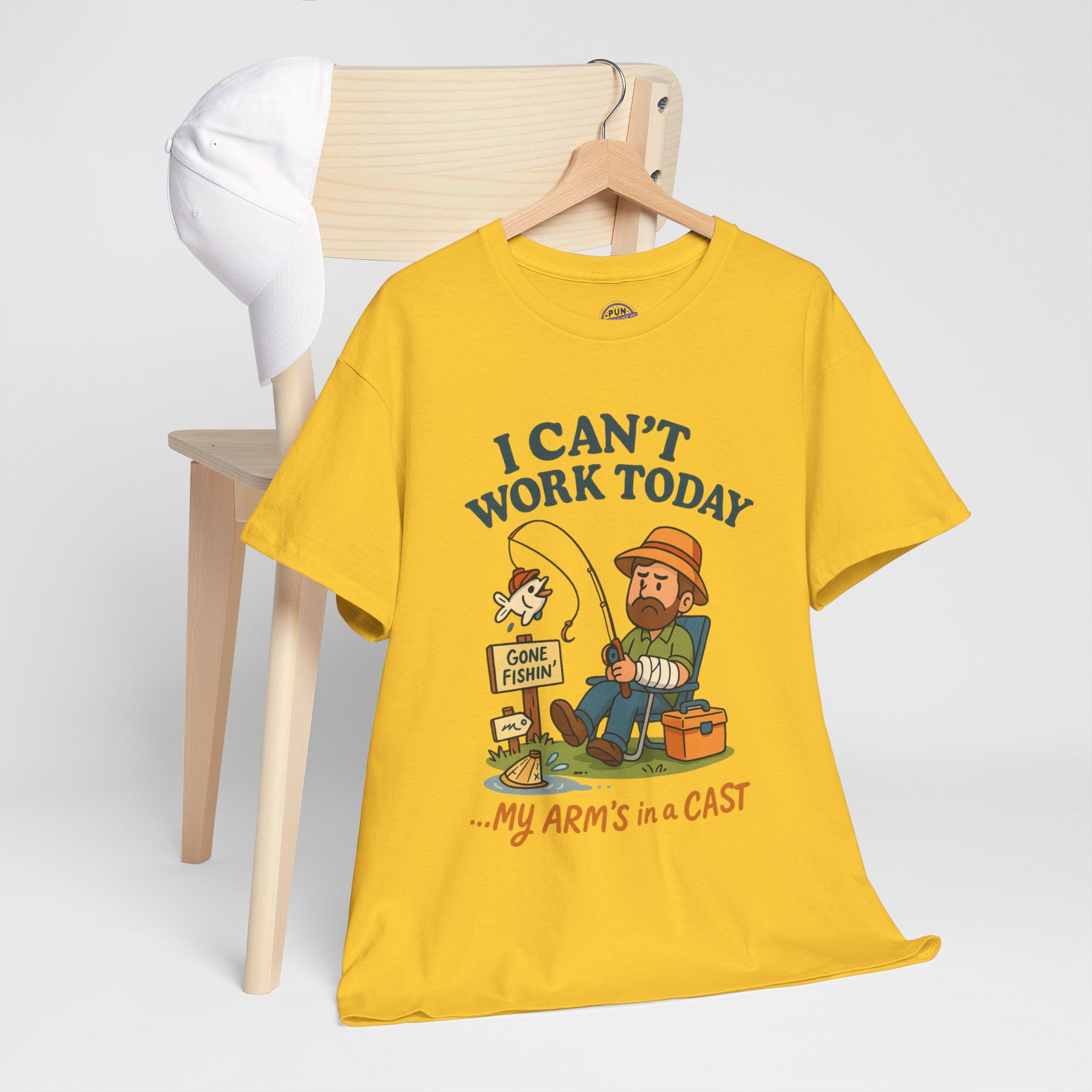I Can't Work Today My Arm is in a Cast Fishing T-Shirt