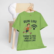 Run Like There’s Free WiFi at the Finish Line T-Shirt