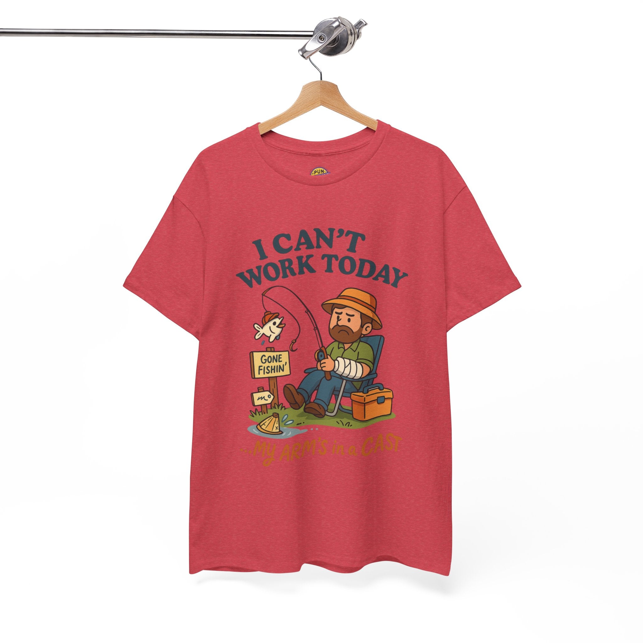 I Can't Work Today My Arm is in a Cast Fishing T-Shirt
