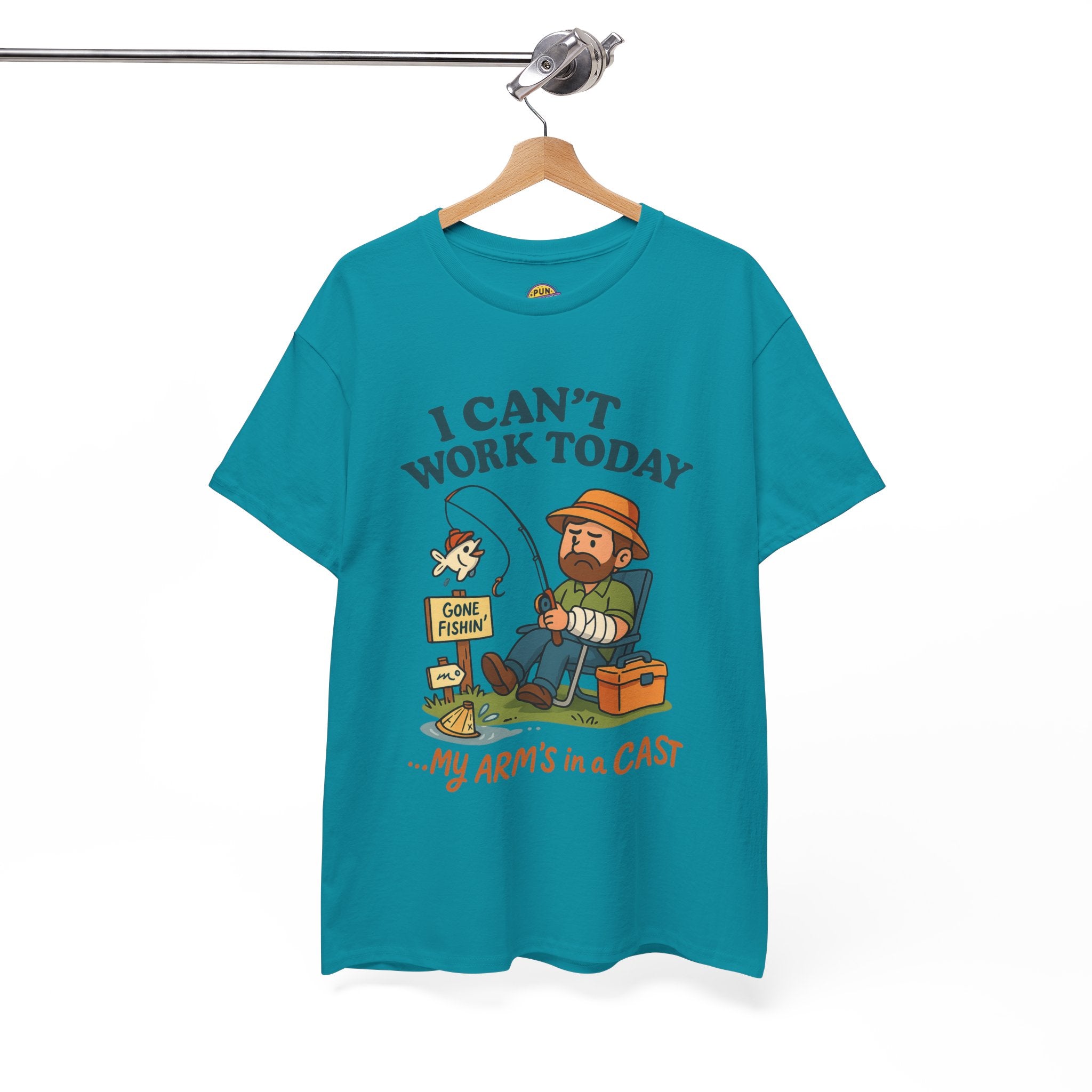 I Can't Work Today My Arm is in a Cast Fishing T-Shirt