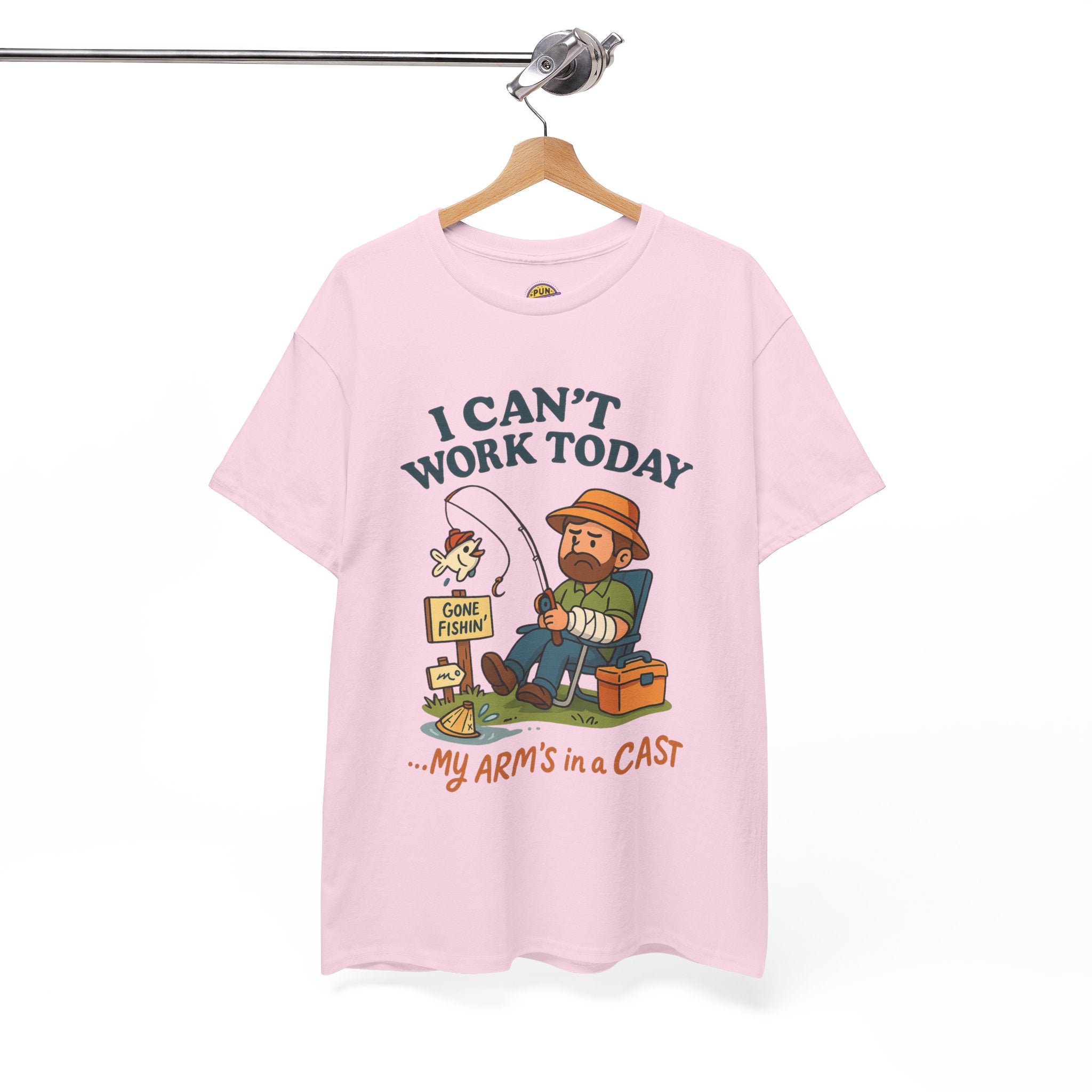 I Can't Work Today My Arm is in a Cast Fishing T-Shirt