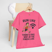 Run Like There’s Free WiFi at the Finish Line T-Shirt
