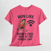 Run Like There’s Free WiFi at the Finish Line T-Shirt