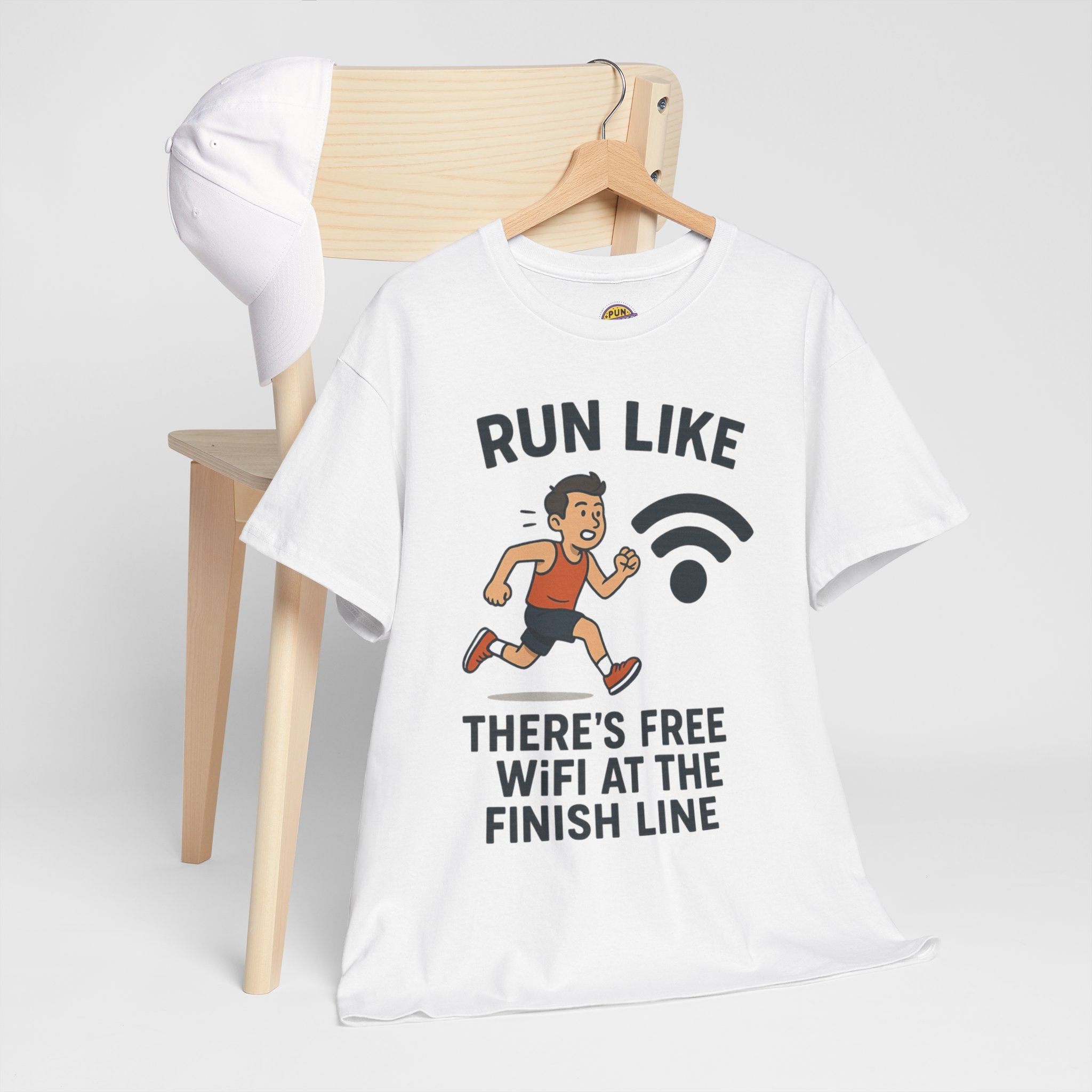 Run Like There’s Free WiFi at the Finish Line T-Shirt