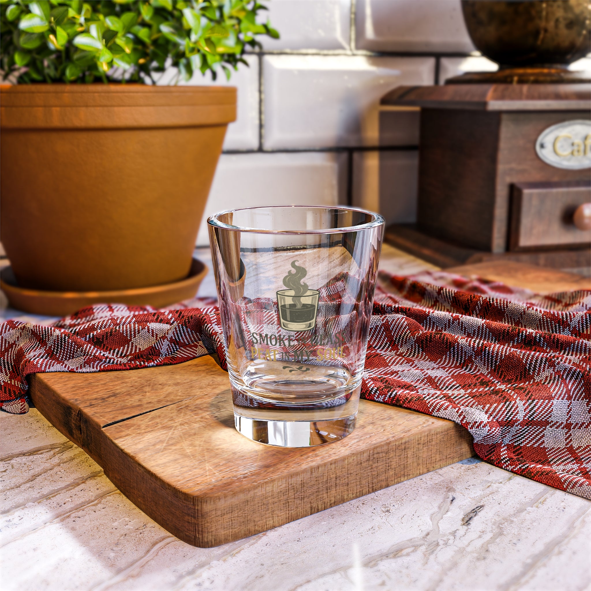 Smoke in Glass Peat in my Soul Shot Glass