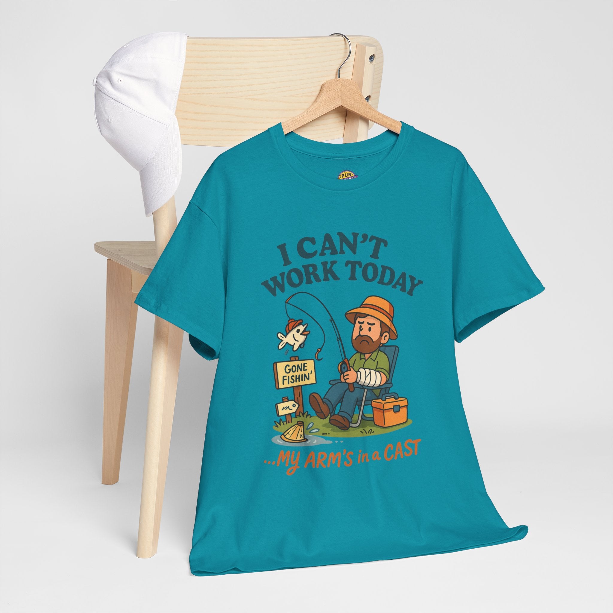 I Can't Work Today My Arm is in a Cast Fishing T-Shirt