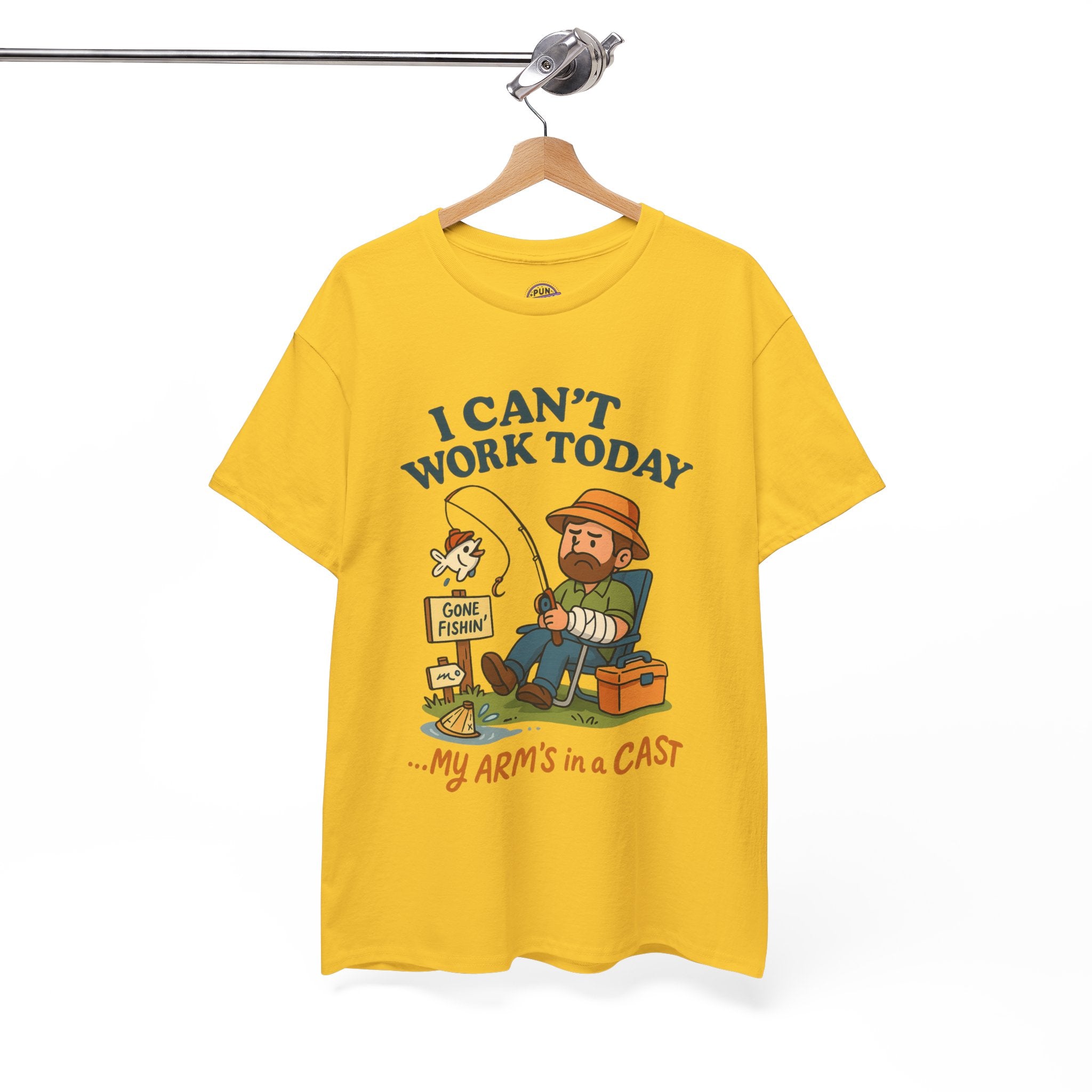I Can't Work Today My Arm is in a Cast Fishing T-Shirt